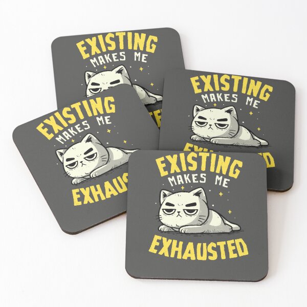 Item preview, Existing Makes Me Exhausted Funny Lazy Cat  designed and sold by koalateess.