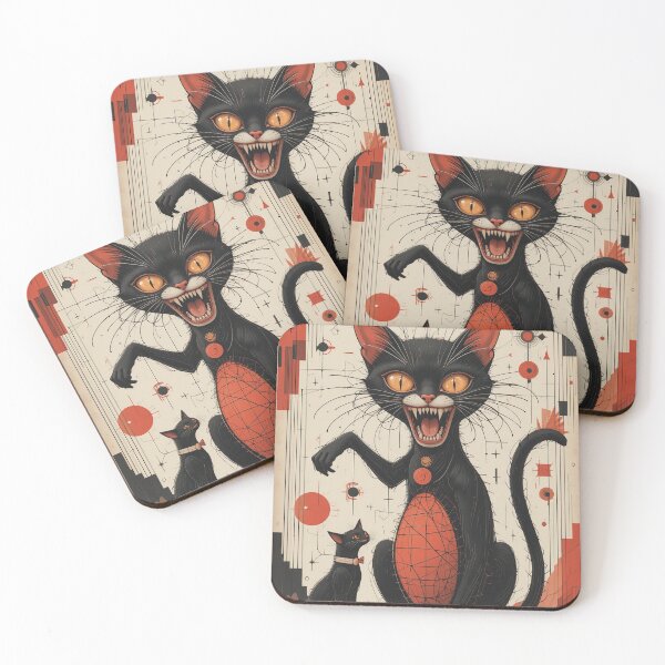 Item preview, Crazy Cat Vintage Abstract Whimsical Zentangle Art designed and sold by Witty Shirts.