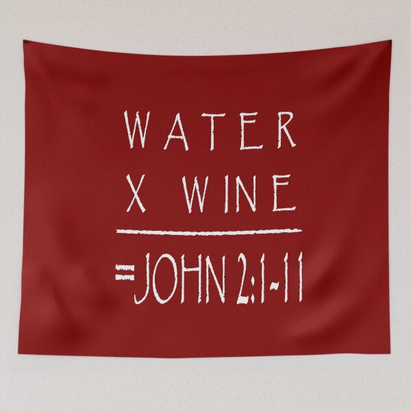 Item preview, Water to Wine - Faith in Miracles | Miracle of Jesus | Christian Faith white Design for dark background designed and sold by ZechJohnRB.
