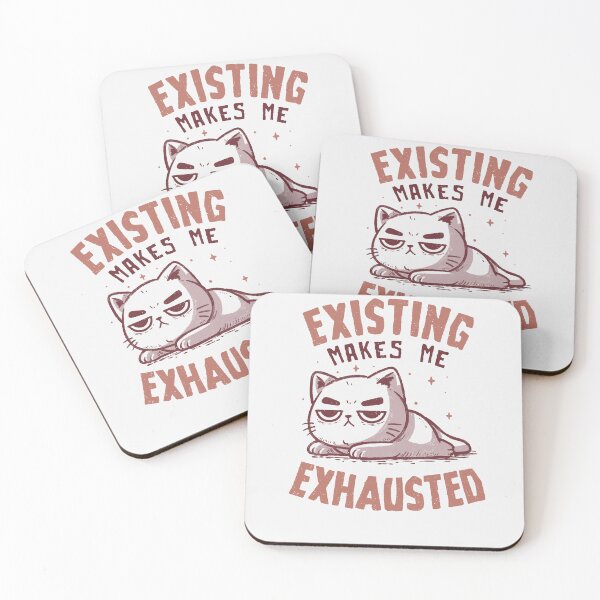 Item preview, Existing Makes Me Exhausted Funny Lazy Cat  designed and sold by koalateess.