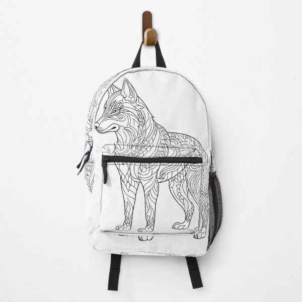 Item preview, Wolf #8 Coloring Page Pattern designed and sold by DavidColoring.