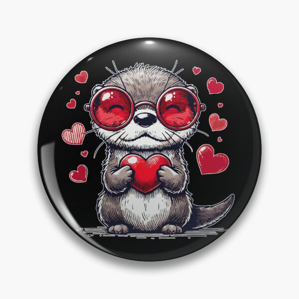 Item preview, Kawaii Otter Happy Valentines Day  designed and sold by TomFrontierArt.
