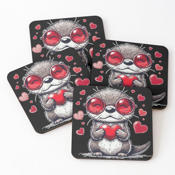 Item preview, Kawaii Otter Happy Valentines Day  designed and sold by TomFrontierArt.