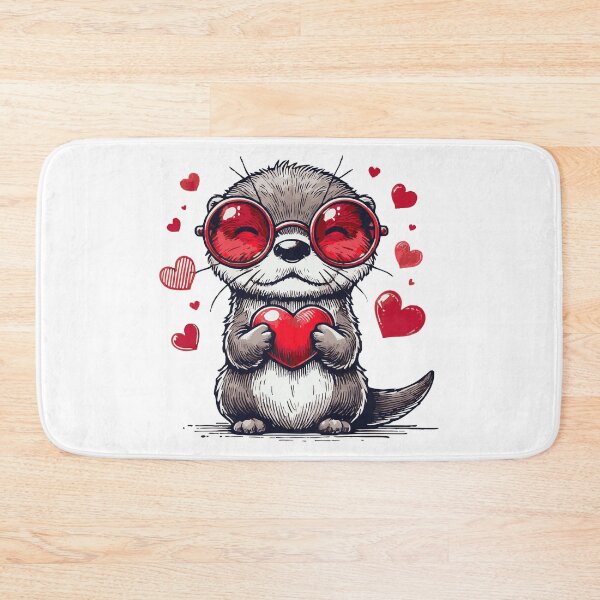 Item preview, Kawaii Otter Happy Valentines Day  designed and sold by TomFrontierArt.