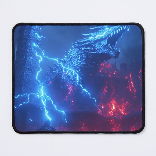 Item preview, Fantasy Lightning Dragon Roaring Knight designed and sold by RockFireMerch.