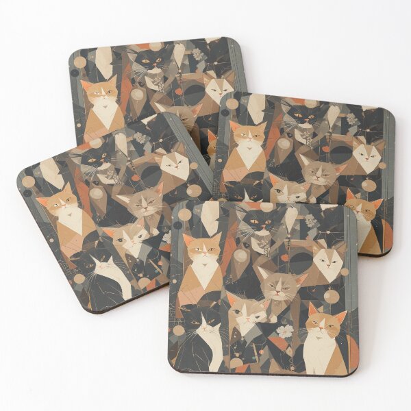 Item preview,  Cat Painting Vintage Abstract Whimsical Zentangle Art designed and sold by Witty Shirts.