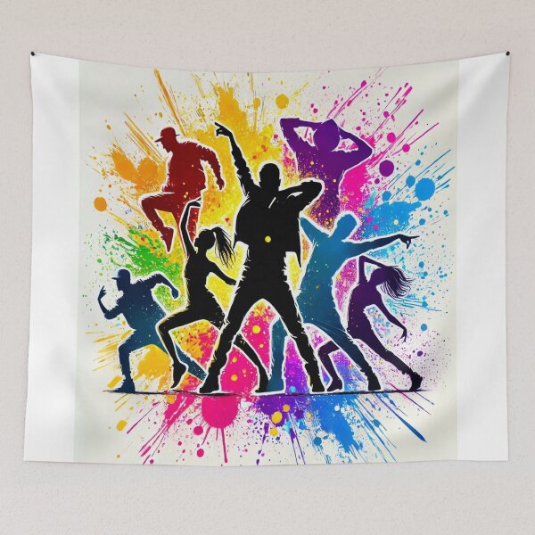Item preview, Dance Party Art Print - Colorful & Energetic Wall Decor Gift designed and sold by ImagineRainbows.