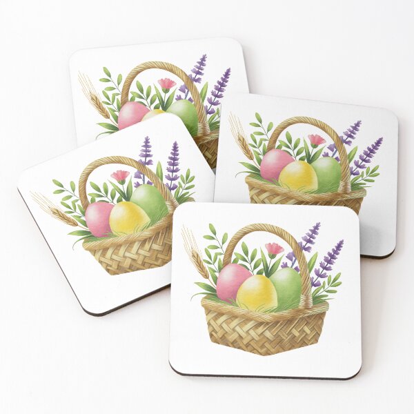 Item preview, Festive Easter Basket with Colorful Eggs and Spring Blossoms designed and sold by AllaMashycheva.