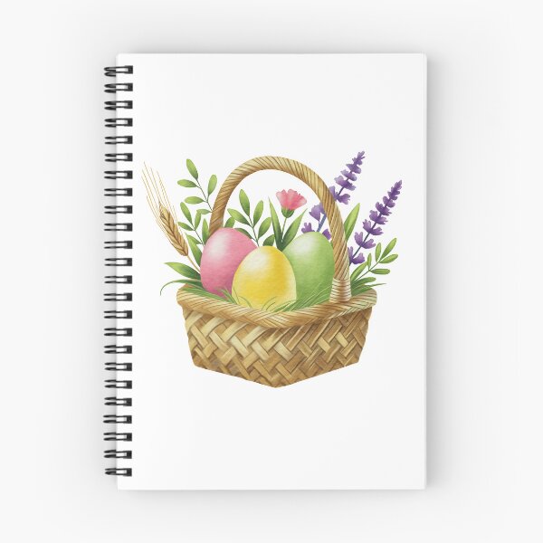 Item preview, Festive Easter Basket with Colorful Eggs and Spring Blossoms designed and sold by AllaMashycheva.