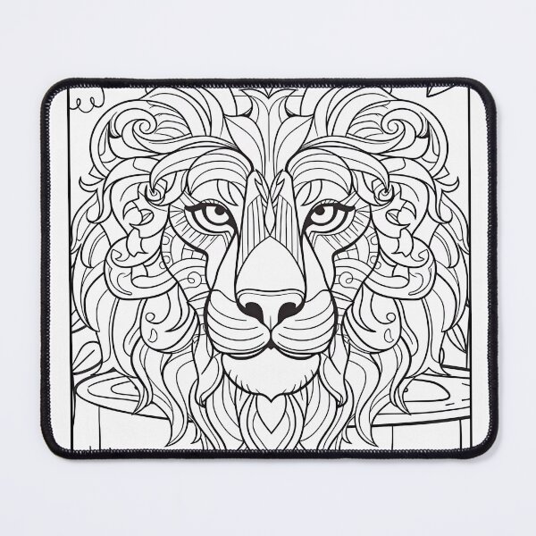 Item preview, Lion #5 Coloring Page Pattern  designed and sold by DavidColoring.