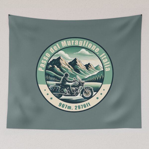 Item preview, Passo del Muraglione Italy Vintage Motorcycling Design designed and sold by CynthiaGraphics.