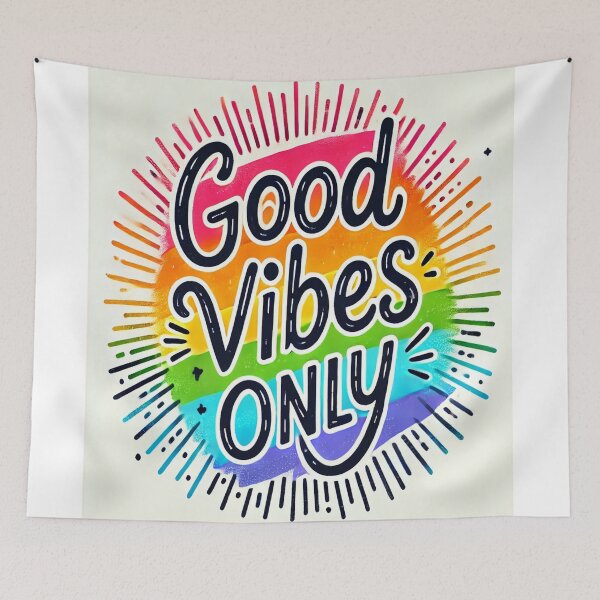 Item preview, Good Vibes Only Rainbow Art Print - Positive & Inspirational Wall Decor Gift designed and sold by ImagineRainbows.