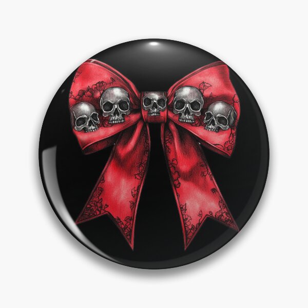 Artikelvorschau, Schleife Totenköpfe Halloween Totenkopf Gothic Totenkopf Niedliche Gothic Frau Schleife Gothic Totenkopf Gothic rote Schleife entworfen und verkauft von DarkDesign69.