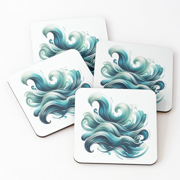 Item preview, Abstract Ocean Wave Art Print - Modern Nautical Wall Decor Gift designed and sold by ImagineRainbows.