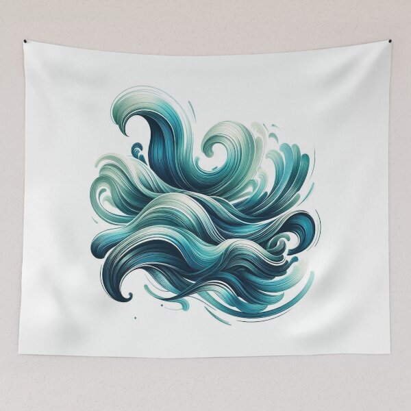 Item preview, Abstract Ocean Wave Art Print - Modern Nautical Wall Decor Gift designed and sold by ImagineRainbows.