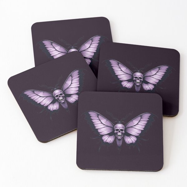 Item preview, Purple Gothic Skull with Butterfly Wings  designed and sold by Itsheartshop.