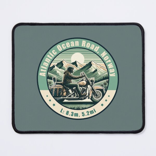 Item preview, Atlantic Ocean Road Norway Vintage Motorcycling Design designed and sold by CynthiaGraphics.