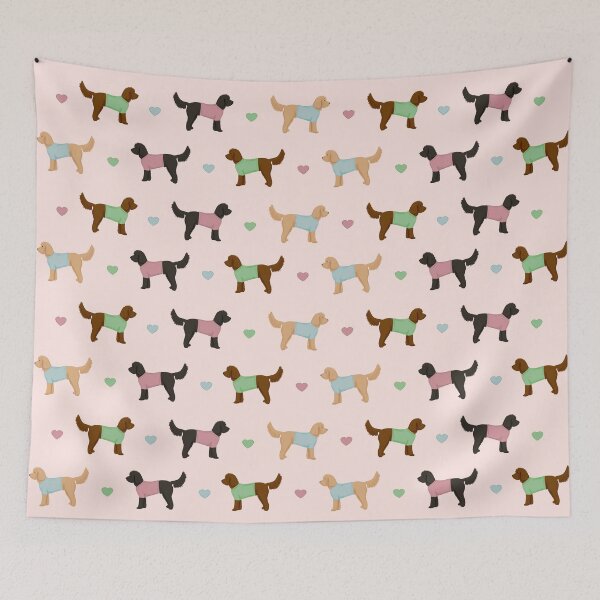 Item preview, Cockapoos and Hearts Pattern - Pink designed and sold by Kittys-Art.
