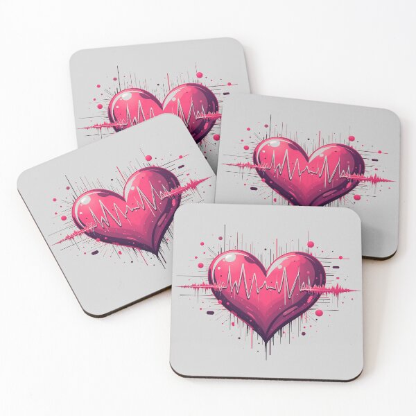 Item preview, Heartbeat Line Inside a Heart designed and sold by Itsheartshop.