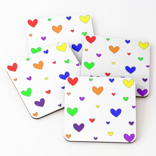 Item preview, rainbow hearts outlined designed and sold by Aesthetic Crew.