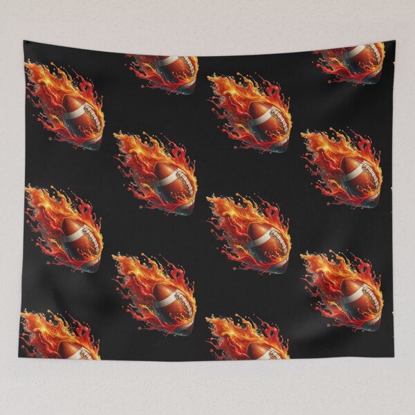 Item preview, Rugby ball with flames designed and sold by LoneAngel.