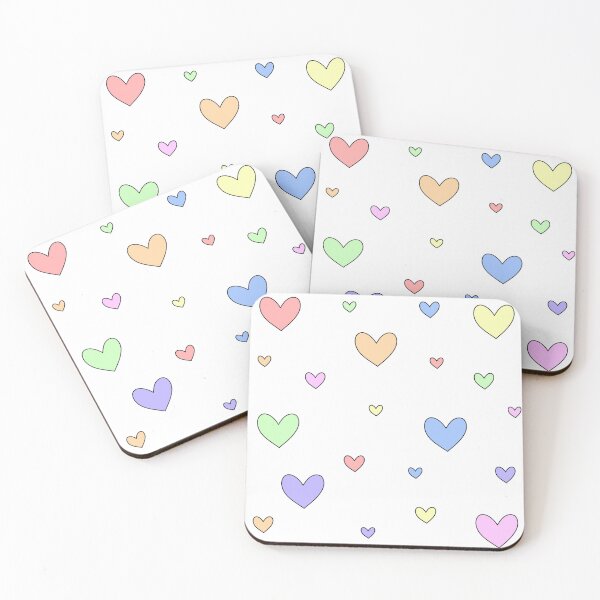 Item preview, rainbow hearts pastel outlined designed and sold by Aesthetic Crew.
