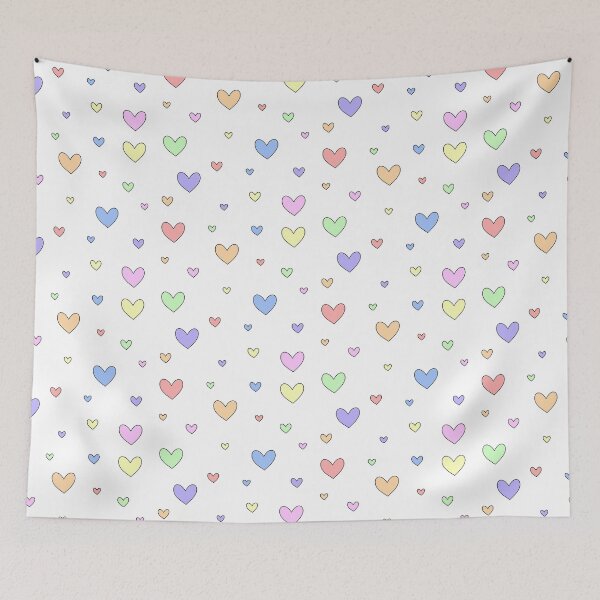 Item preview, rainbow hearts pastel outlined designed and sold by Aesthetic Crew.