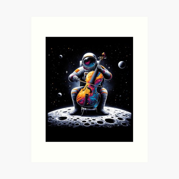 Item preview, Astronaut Playing Cello in Space Cello Player Cellist designed and sold by Kimberley King Art  King Art.