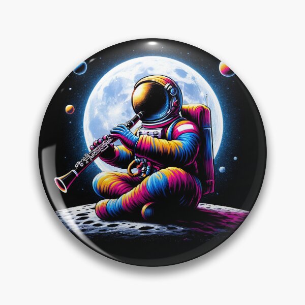 Item preview, Astronaut Playing Clarinet in Space Clarinet Player Clarinetist designed and sold by Kimberley King Art  King Art.