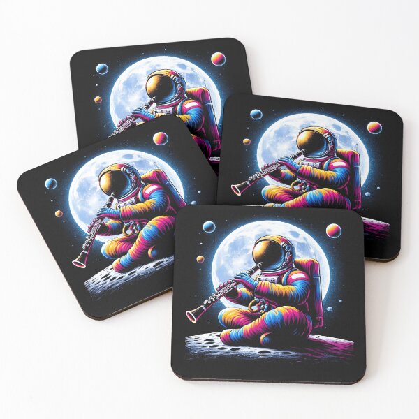 Item preview, Astronaut Playing Clarinet in Space Clarinet Player Clarinetist designed and sold by Kimberley King Art  King Art.