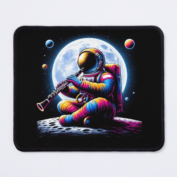 Item preview, Astronaut Playing Clarinet in Space Clarinet Player Clarinetist designed and sold by Kimberley King Art King Art.