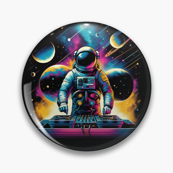 Item preview, Astronaut DJ DJing in Space EDM Funky Dance Club designed and sold by Kimberley King Art  King Art.