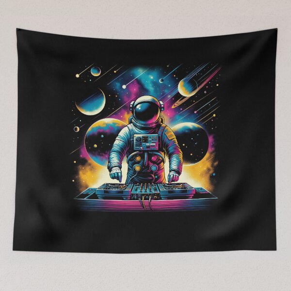 Item preview, Astronaut DJ DJing in Space EDM Funky Dance Club designed and sold by Kimberley King Art  King Art.