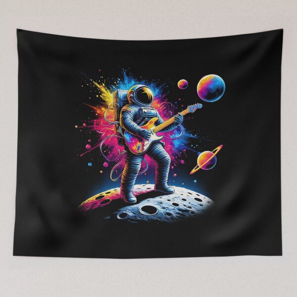 Item preview, Astronaut Guitarist Rock Metal Electric Guitar Lover Rocker Guitar Player designed and sold by Kimberley King Art  King Art.