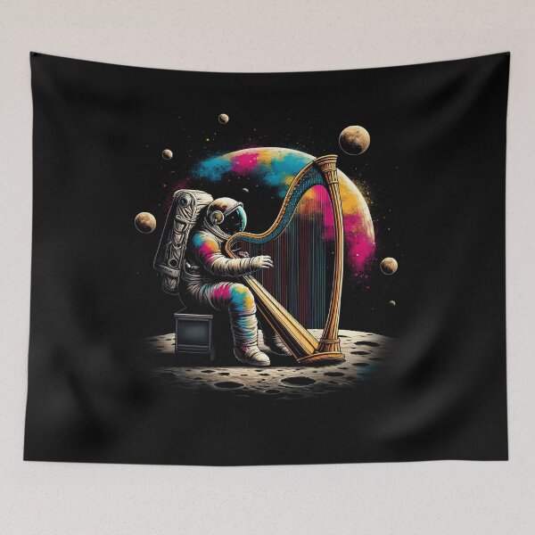 Item preview, Astronaut Playing Harp in Space Harp Player Harpis designed and sold by Kimberley King Art  King Art.
