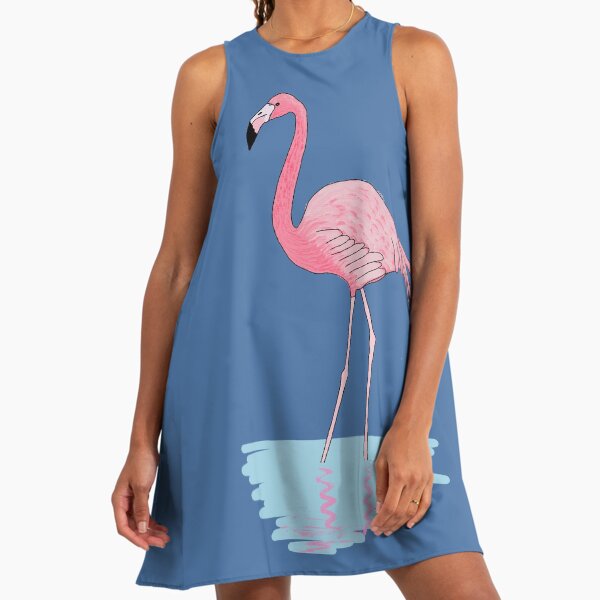Flamingo On Water Flamingo A-Line Dress Flamingo On Water Flamingo A-Line Dress