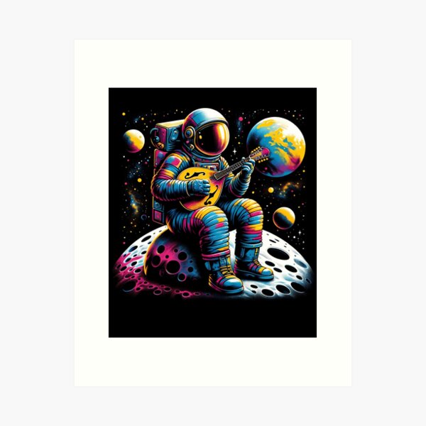 Item preview, Astronaut Playing Mandolin in Space Mandolin Player Mandolinist designed and sold by Kimberley King Art  King Art.