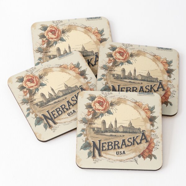 Item preview, Nebraska USA Vintage Travel Retro Postcard Design designed and sold by TravelPostcardGems.
