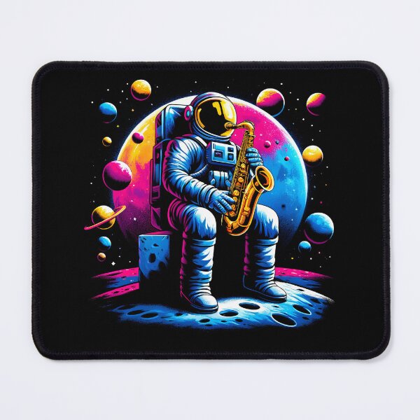Item preview, Astronaut Playing Saxophone in Space Saxophone Player Saxophonist designed and sold by Kimberley King Art  King Art.