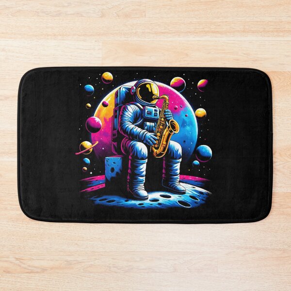 Item preview, Astronaut Playing Saxophone in Space Saxophone Player Saxophonist designed and sold by Kimberley King Art  King Art.