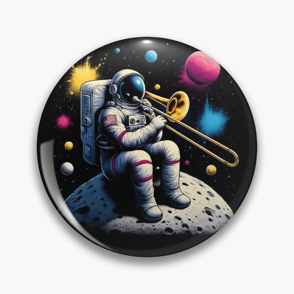 Item preview, Astronaut Playing Trombone in Space Trombone Player Trombonist designed and sold by Kimberley King Art  King Art.