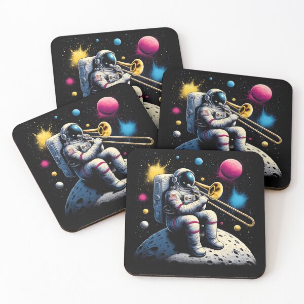 Item preview, Astronaut Playing Trombone in Space Trombone Player Trombonist designed and sold by Kimberley King Art  King Art.