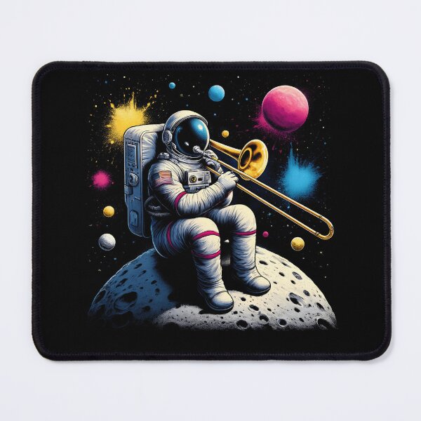 Item preview, Astronaut Playing Trombone in Space Trombone Player Trombonist designed and sold by Kimberley King Art  King Art.