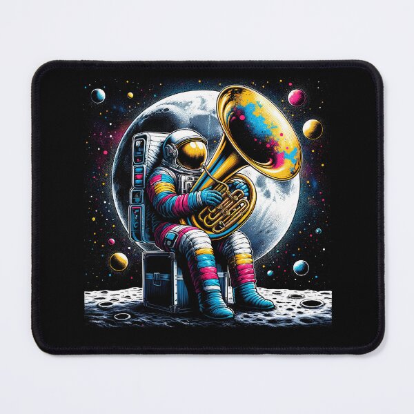 Item preview, Astronaut Playing Tuba in Space Tuba Player Tubaist designed and sold by Kimberley King Art King Art.