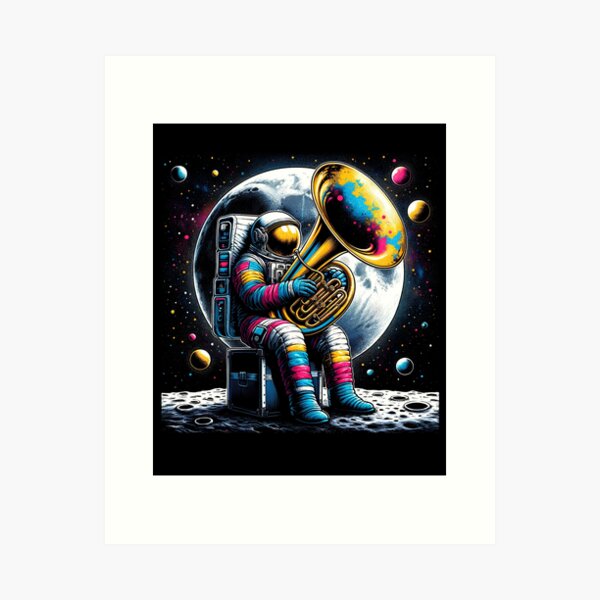 Item preview, Astronaut Playing Tuba in Space Tuba Player Tubaist designed and sold by Kimberley King Art  King Art.