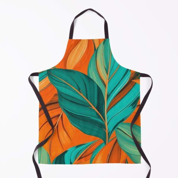 Item preview, Pastel Leaves Art Design in Light Blue and Orange - Elegant Botanical Decor designed and sold by FestivityFinds.