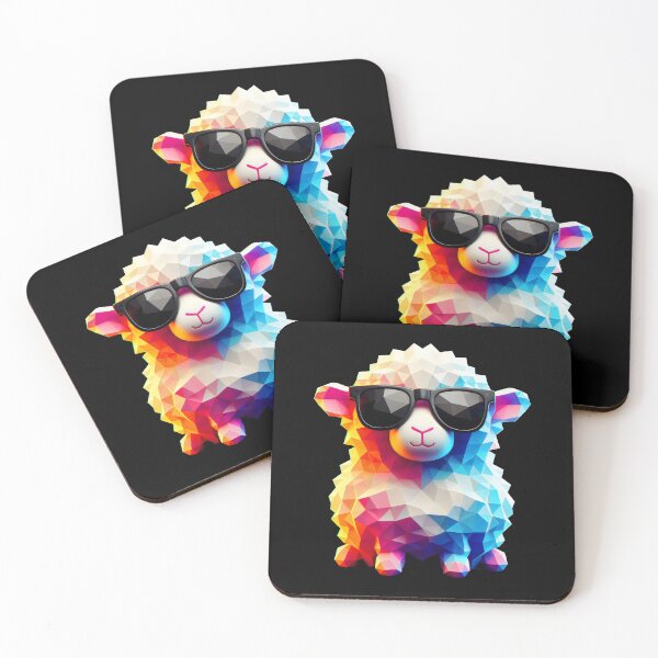 Item preview, cool sheep polygons sunglasses designed and sold by CutOriginalArt.