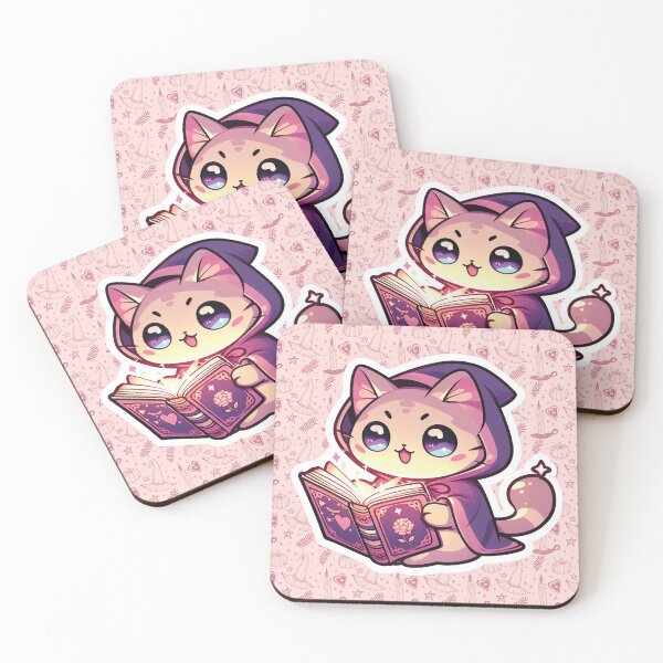 Item preview, Mystical Kitten with Glowing Spellbook  designed and sold by PetsClan.