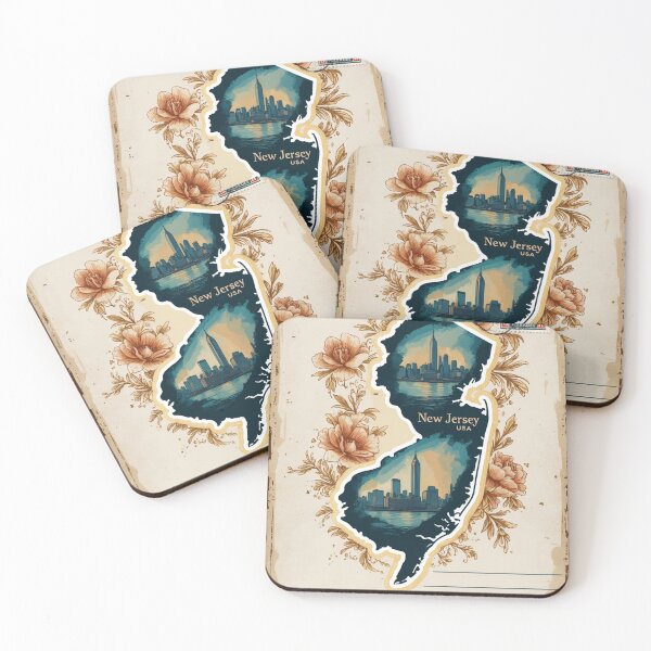 Item preview, New Jersey USA Vintage Travel Retro Postcard Design designed and sold by TravelPostcardGems.
