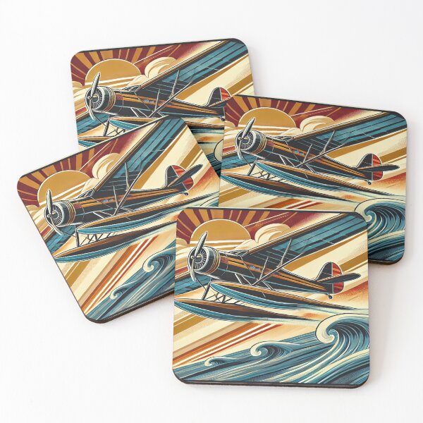 Item preview, Vintage Art Deco Seaplane Poster – 1920s Aviation Artwork designed and sold by ilconte87.